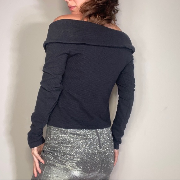 SOLD Maeve Anthropologie Ribbed Snap Up stretchy long sleeve can off the - Picture 9 of 15